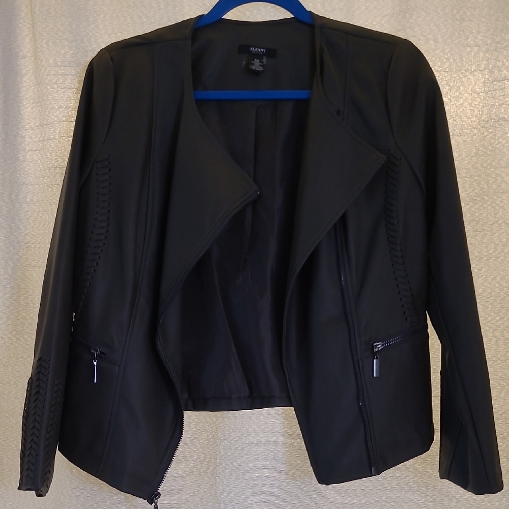 Alfani Dark Grey Women's Blazer with Zipper Details